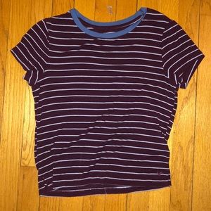 Cropped striped tee